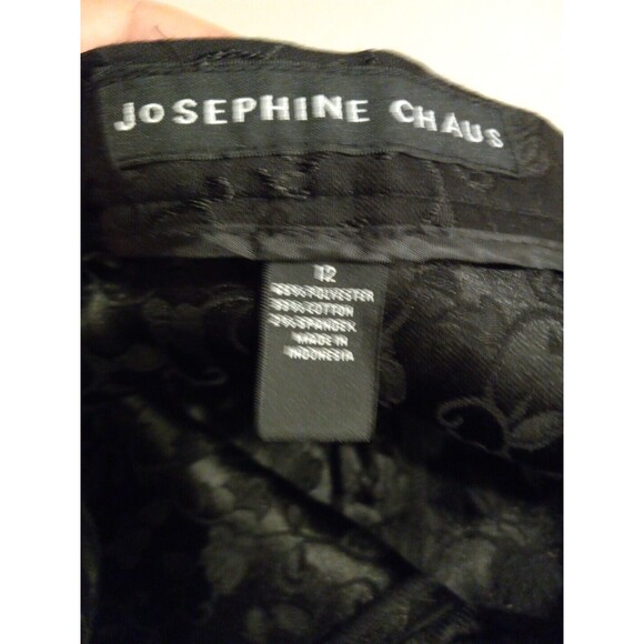 Josephine Chaus Womens Black Floral Patterned Dress Pants Size 12 - Picture 3 of 8